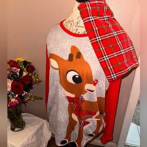 Rudolph adult pajama set
